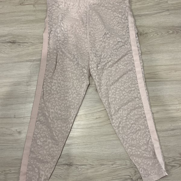 Victoria's Secret Women's Sheer Nude Leopard Print Leggings with Attached Briefs