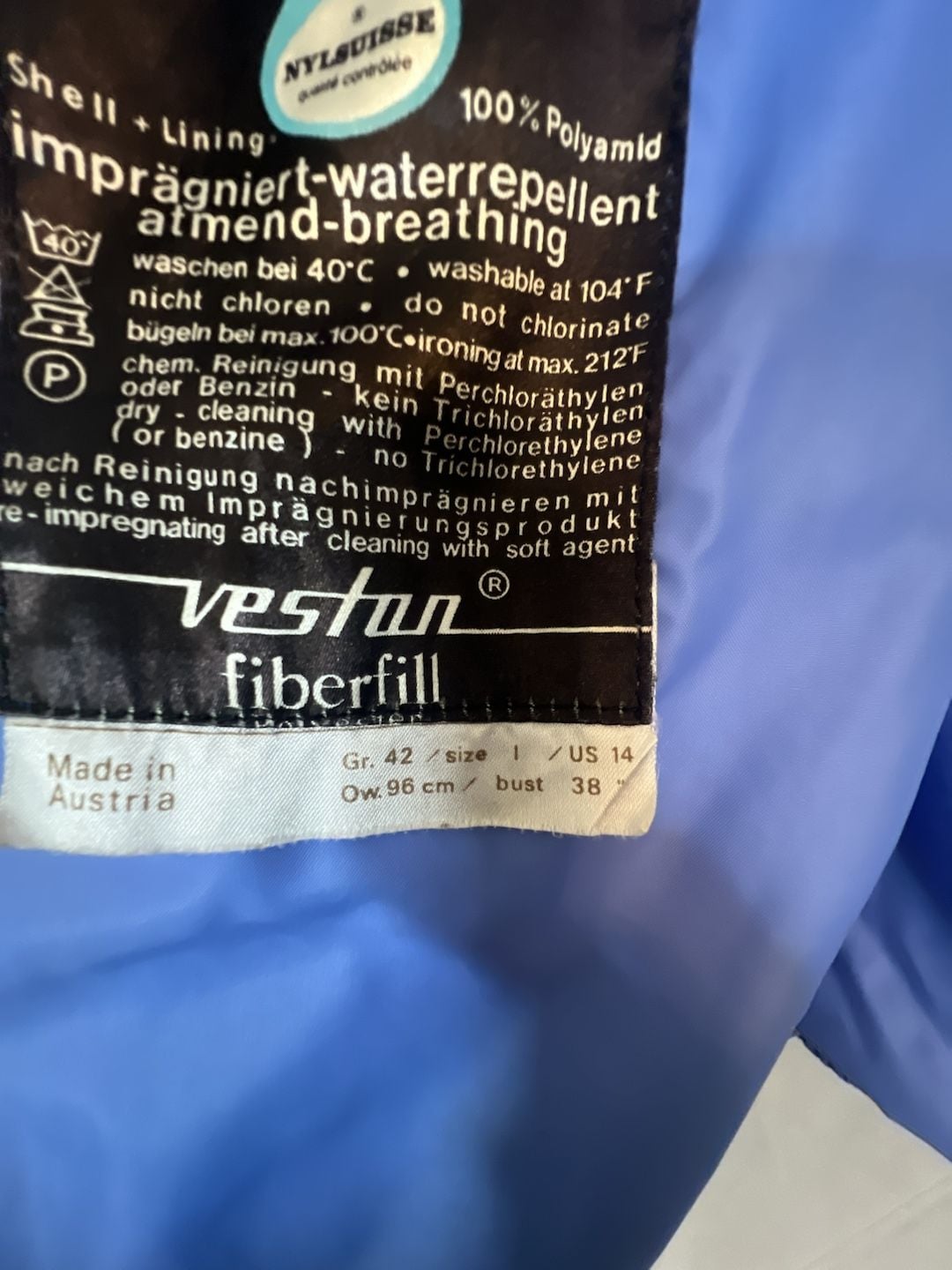 Eisbär Austria Vintage Blue Quilted Zip-Up Jacket 10