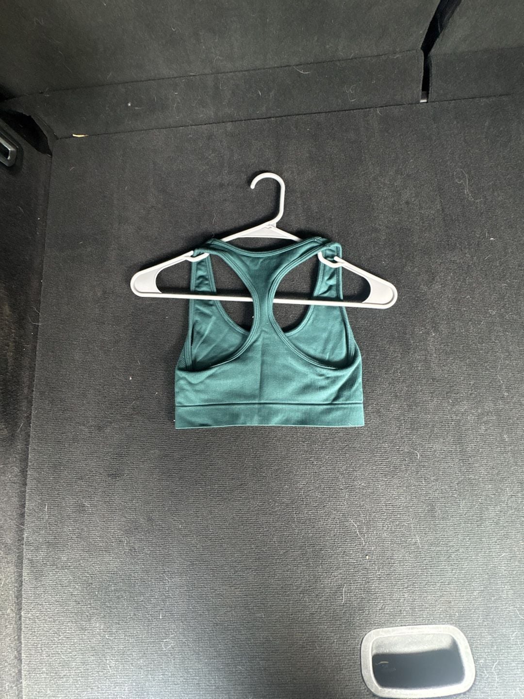 Alo Yoga Seamless Ribbed Racerback Sports Bra in Emerald Green 3