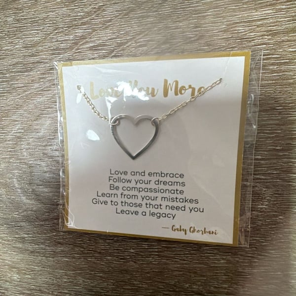 Gaby Ghorbari Love You More Open Heart Pendant Necklace