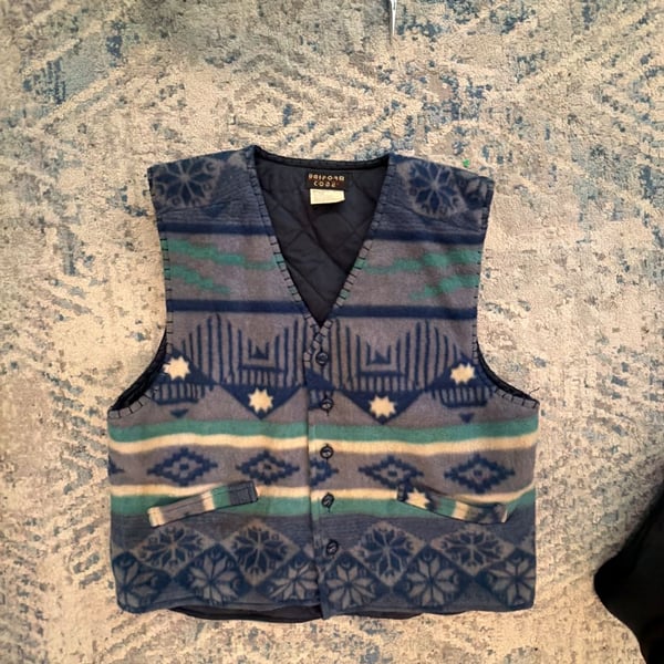 Uniform Code Vintage Southwestern Pattern Quilted Fleece Vest