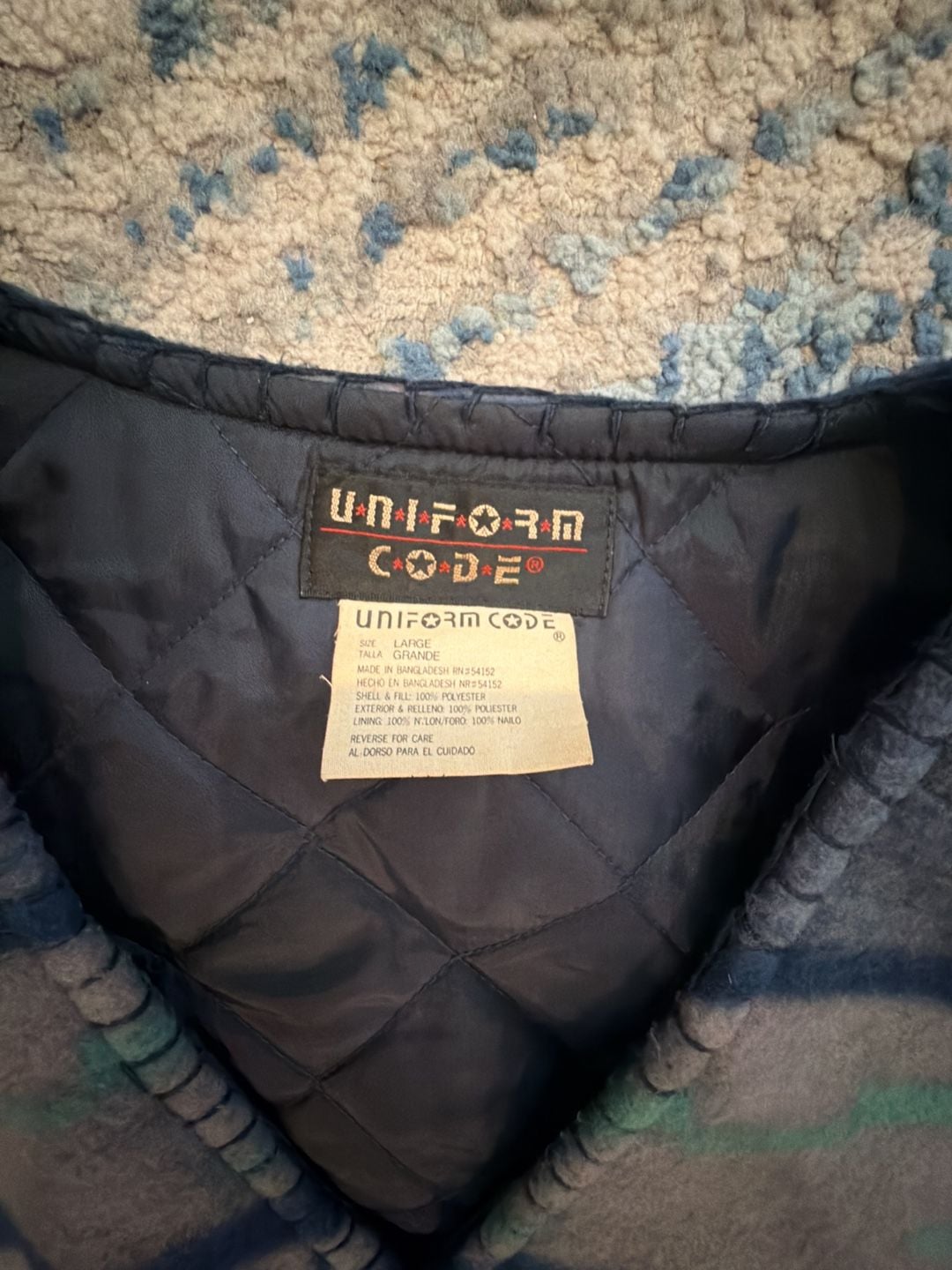 Uniform Code Vintage Southwestern Pattern Quilted Fleece Vest 3