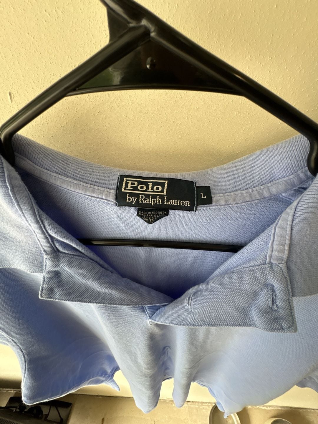 Polo Ralph Lauren Polo Shirt Mens LARGE Blue 100% Cotton Logo Top Short Sleeve 2