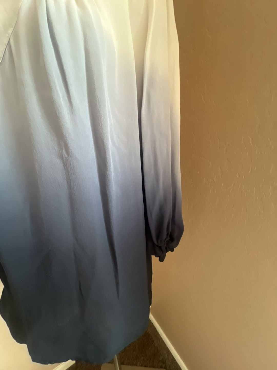 Karen Kane 100% Silk Ombre V-Neck Long Sleeve Blouse 3