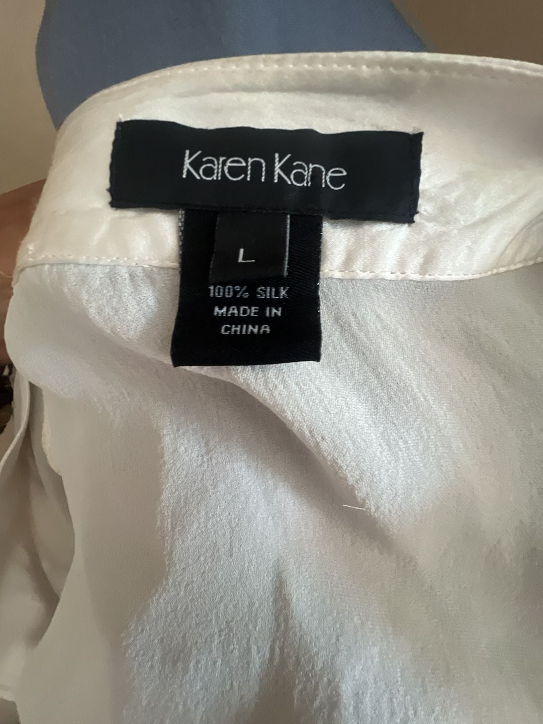 Karen Kane 100% Silk Ombre V-Neck Long Sleeve Blouse 6
