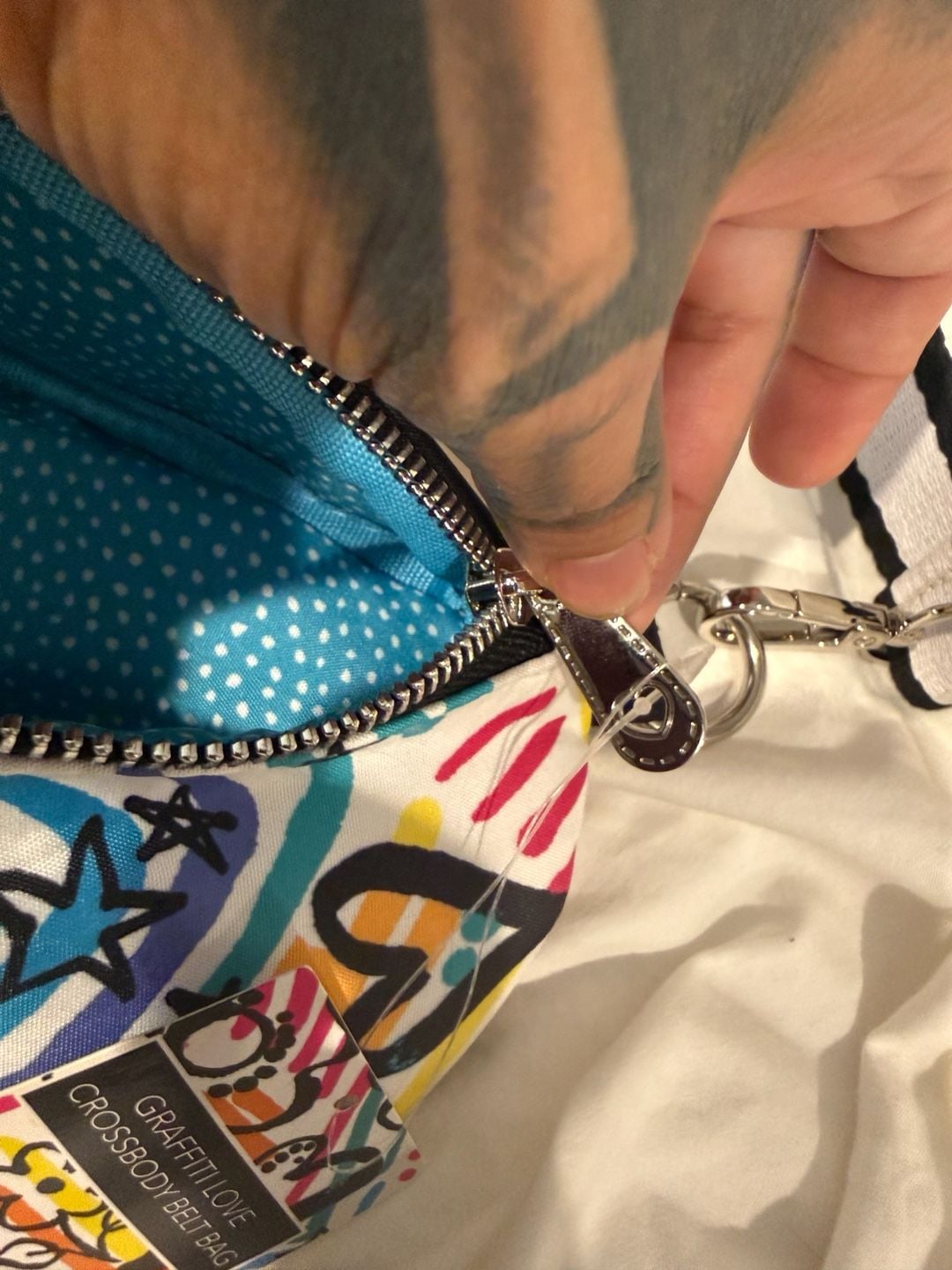 Brighton Tom Clancy Graffiti Love Crossbody Belt Bag 9