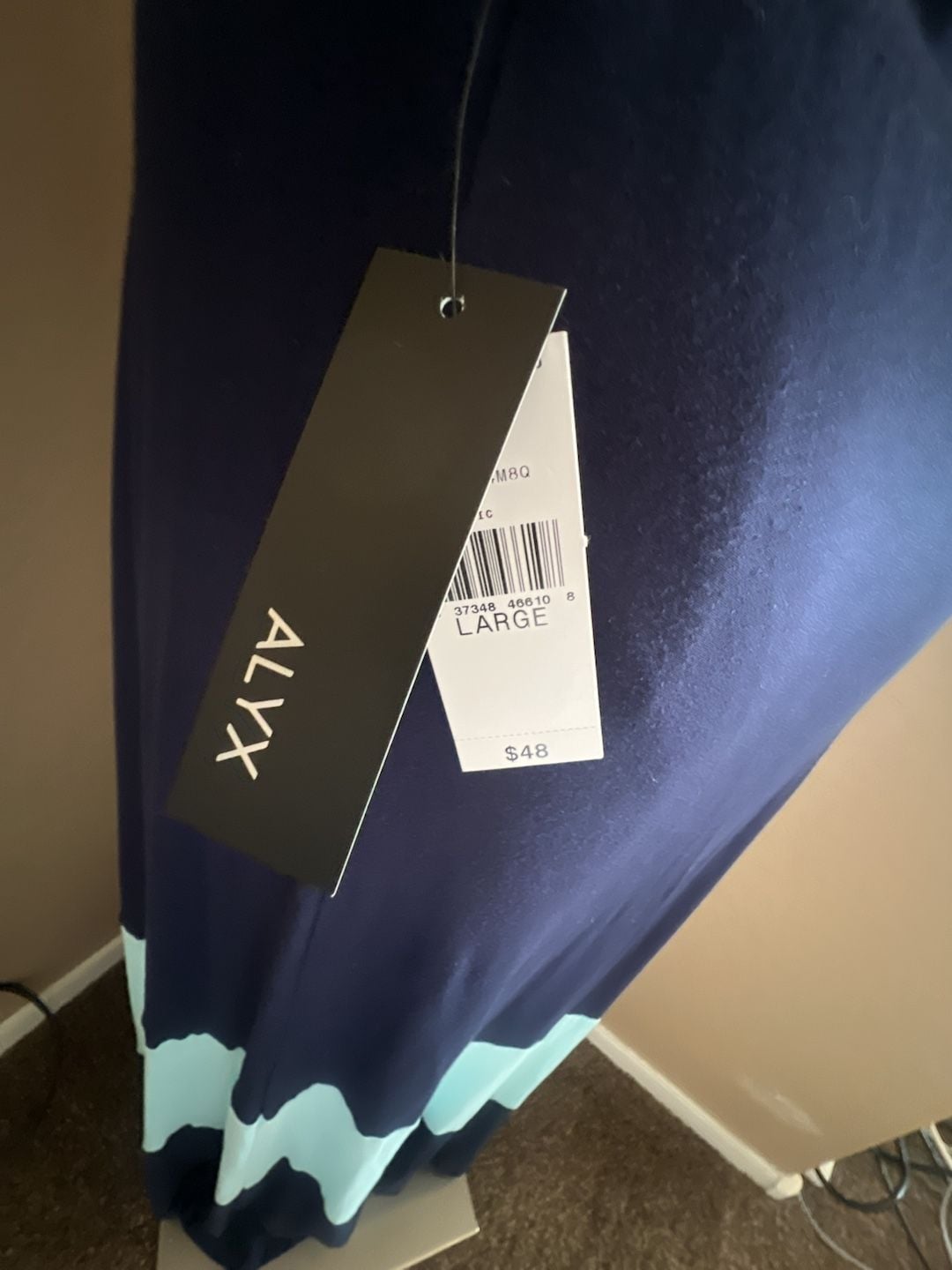 Alyx Navy and Aqua Colorblock Maxi Skirt 5