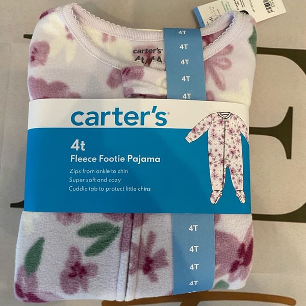 Carter's Toddler Girls Floral Fleece Footie Pajama, Size 4T