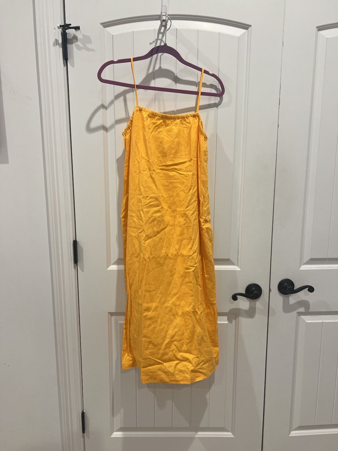 A New Day Women's Yellow Sleeveless Linen-Blend Slip Midi Dress 2