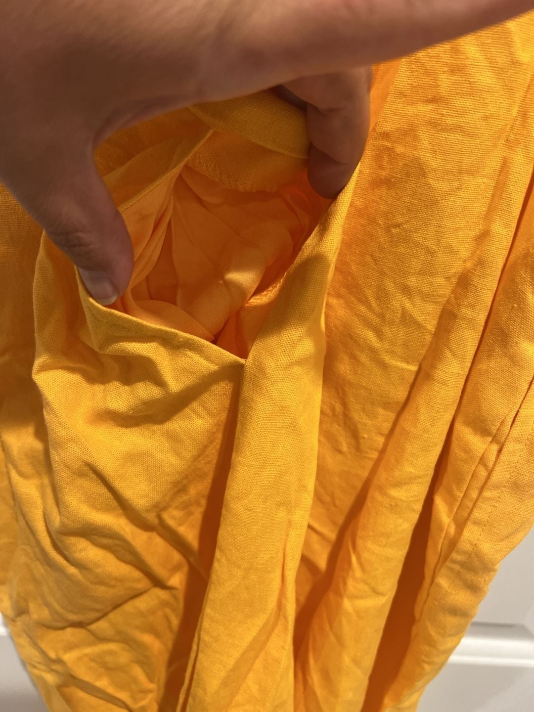 A New Day Women's Yellow Sleeveless Linen-Blend Slip Midi Dress 8