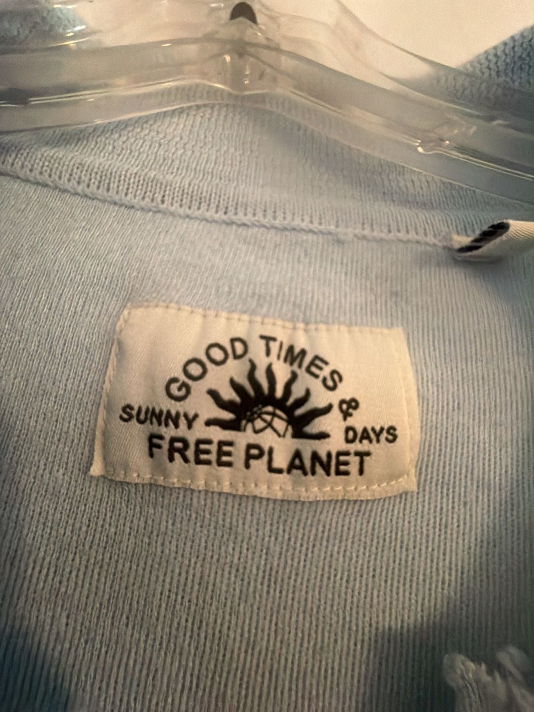 Free Planet Good Times & Sunny Days Light Blue Knit Johnny Collar Polo Shirt 5