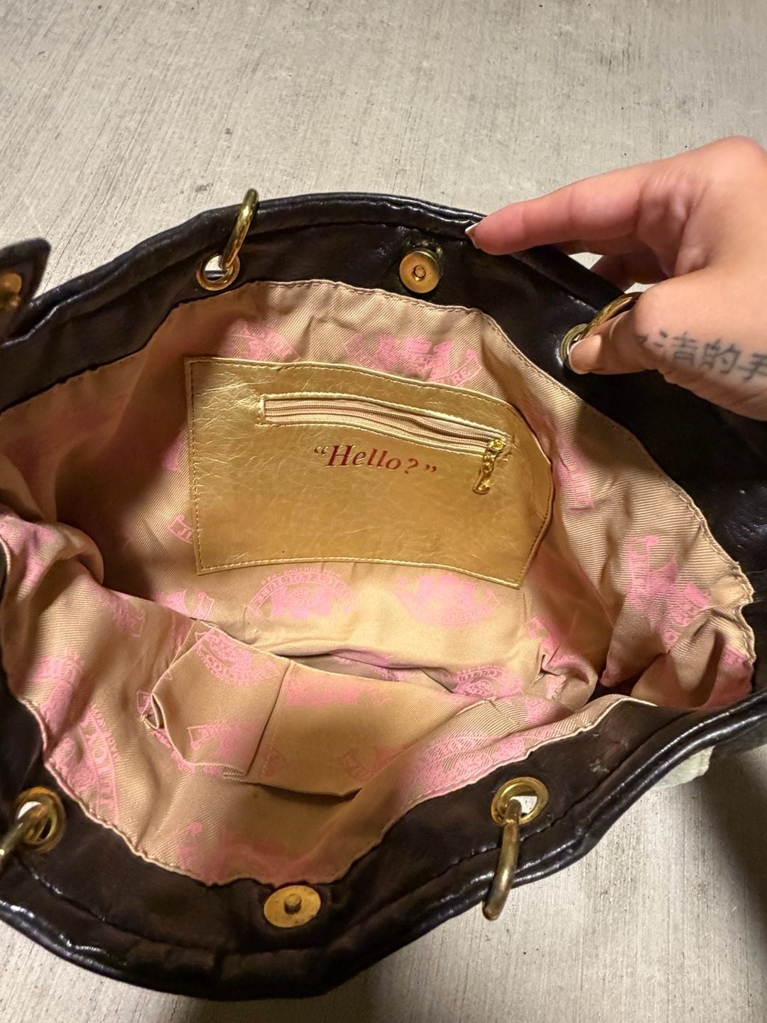 Juicy Couture 'Prep School' Embroidered Velour and Leather Satchel Bag 5