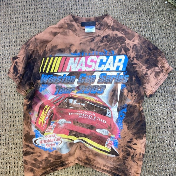 Vintage 2003 NASCAR Winston Cup Series Tour Graphic Tee (Bleach Tie-Dye)