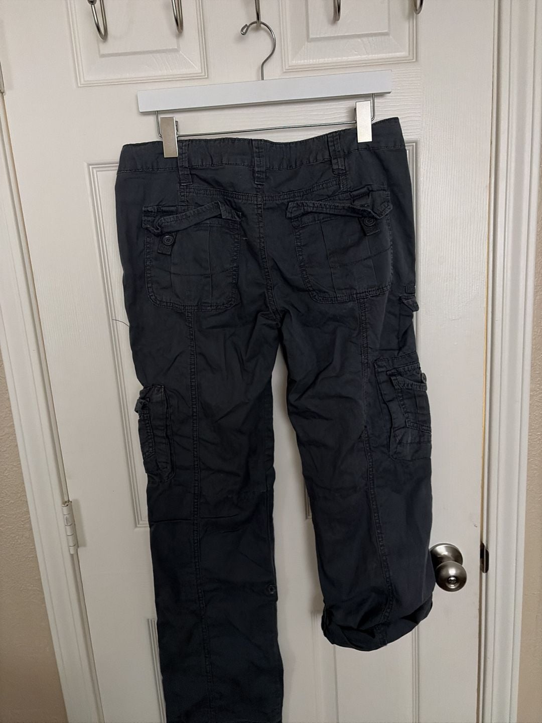 Unionbay Women's gray Cargo Utility Pants with Convertible Roll-Up Hem 7