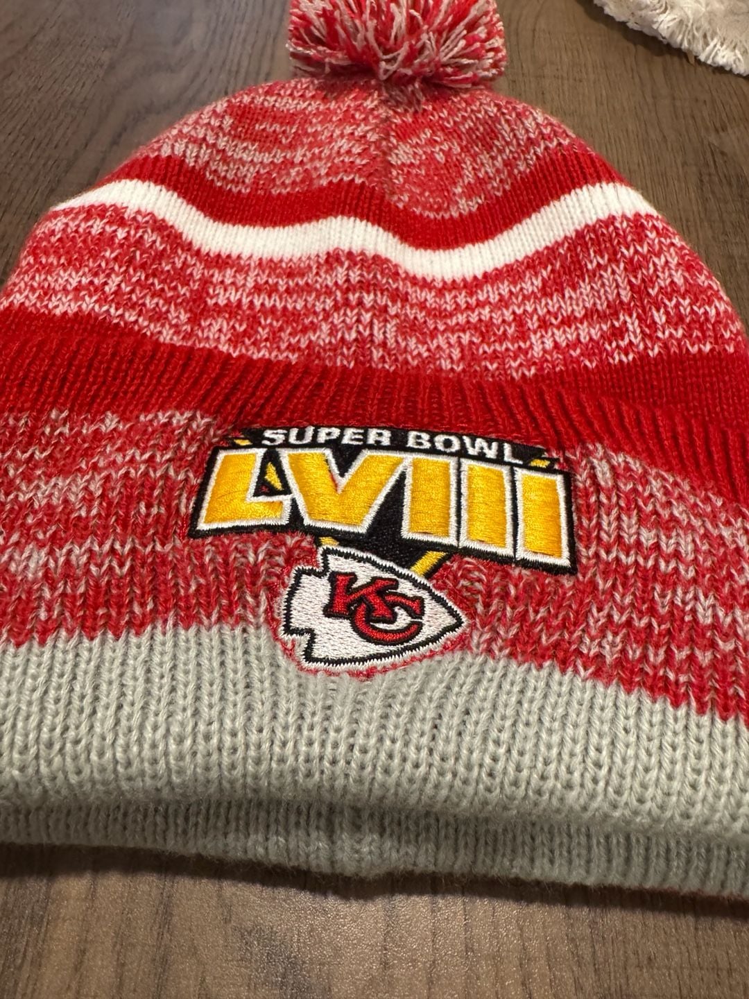 47 Kansas City Chiefs Super Bowl LVIII Northward Cuff Knit Pom Beanie 1