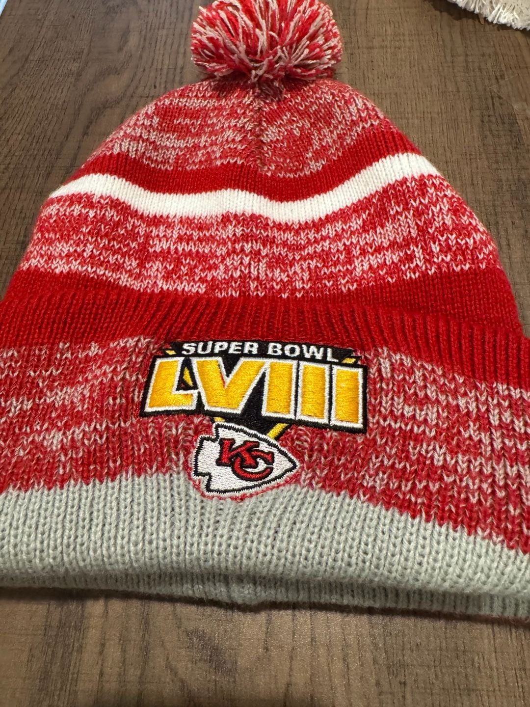47 Kansas City Chiefs Super Bowl LVIII Northward Cuff Knit Pom Beanie 2