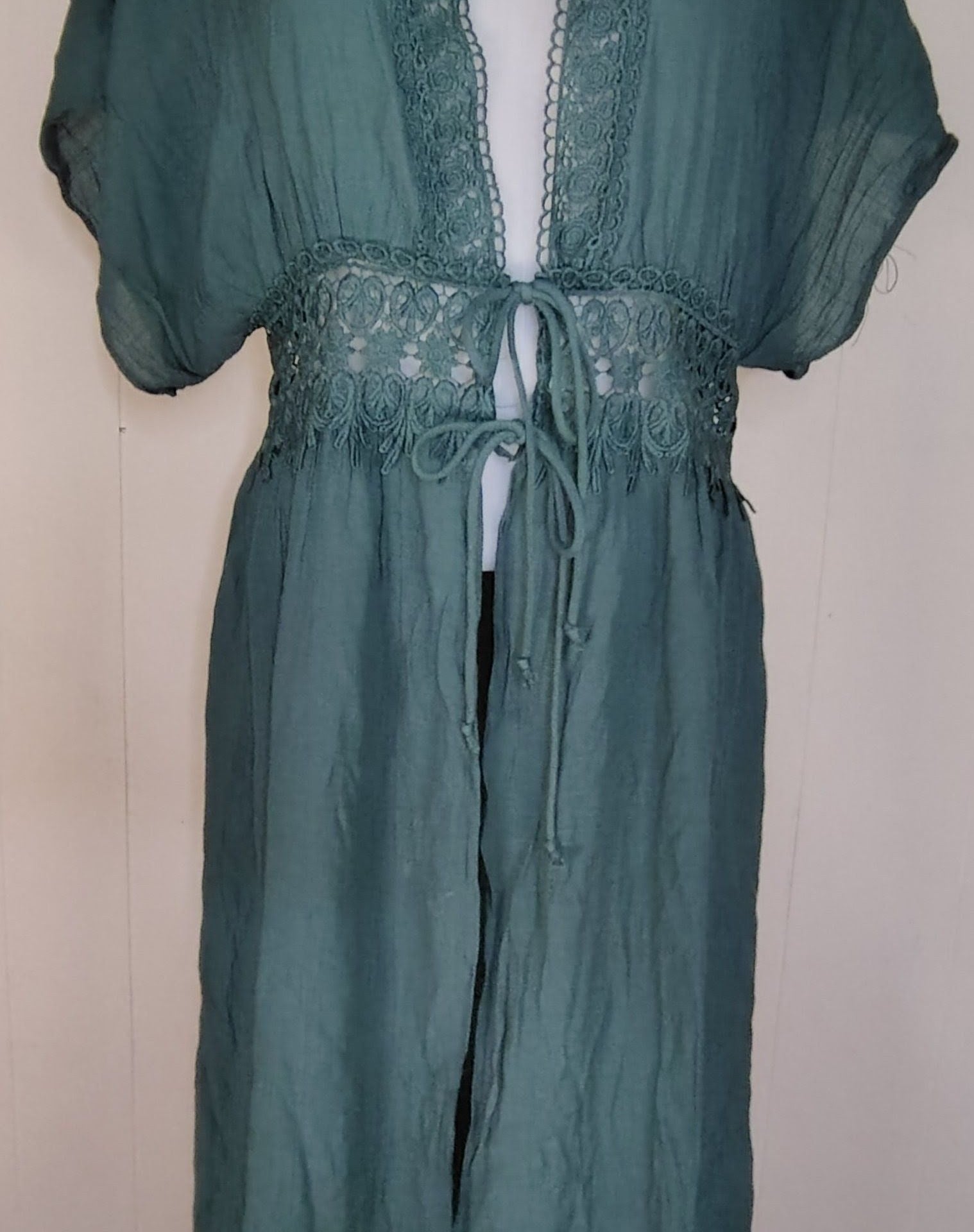 Forest fairy, forest witch, Whimsigoth, Flowy, Lacey Kimono tie front 2