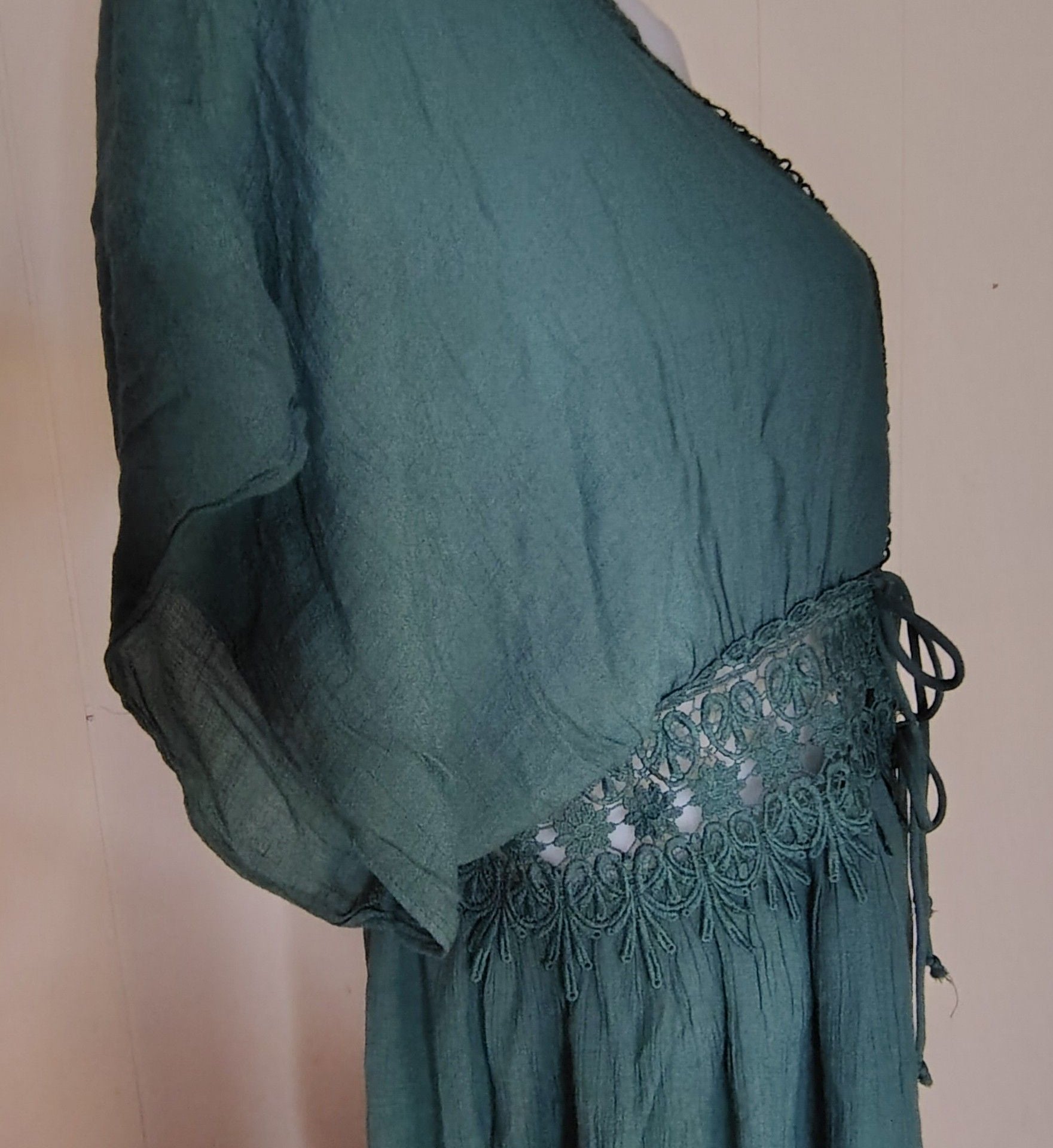Forest fairy, forest witch, Whimsigoth, Flowy, Lacey Kimono tie front 6