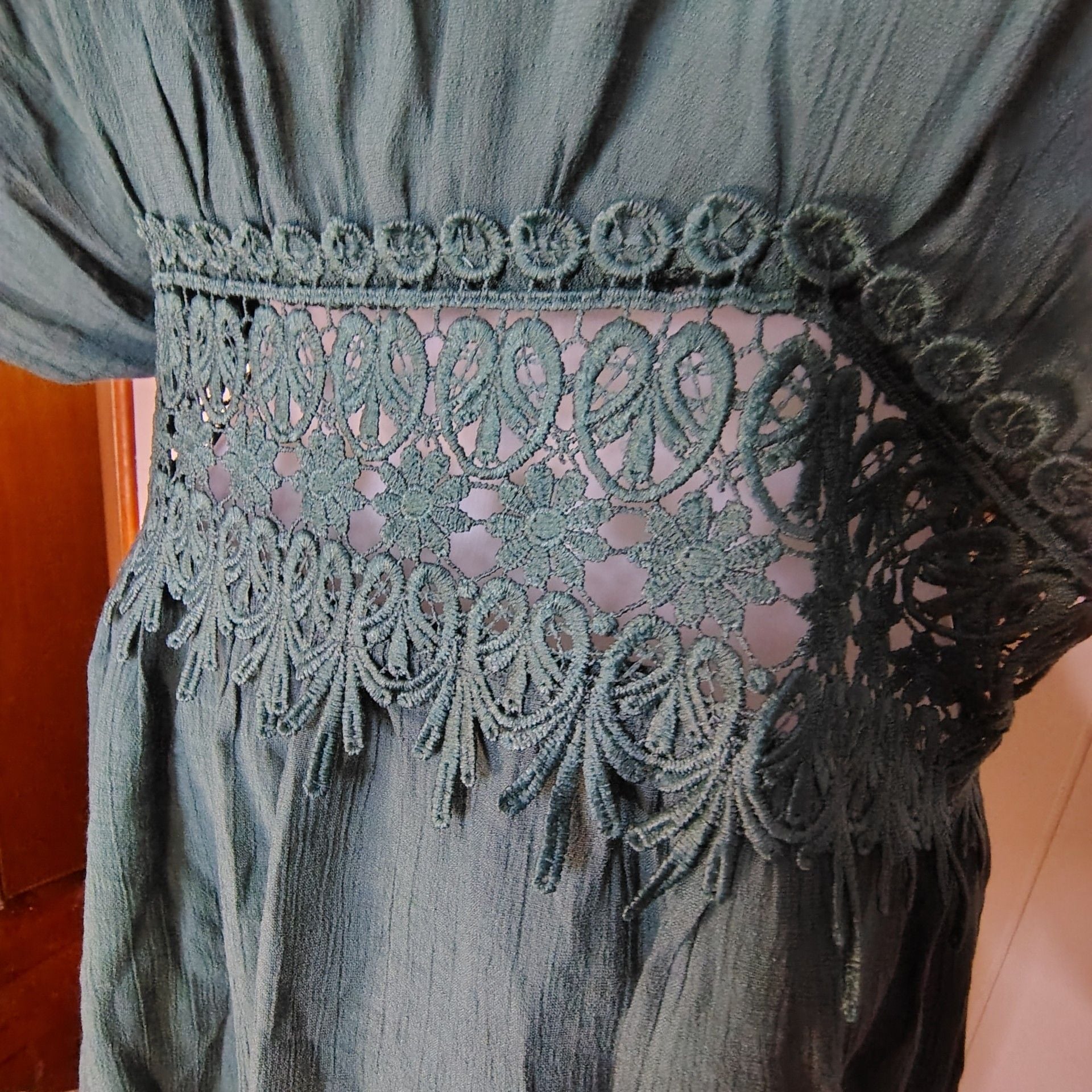 Forest fairy, forest witch, Whimsigoth, Flowy, Lacey Kimono tie front 10