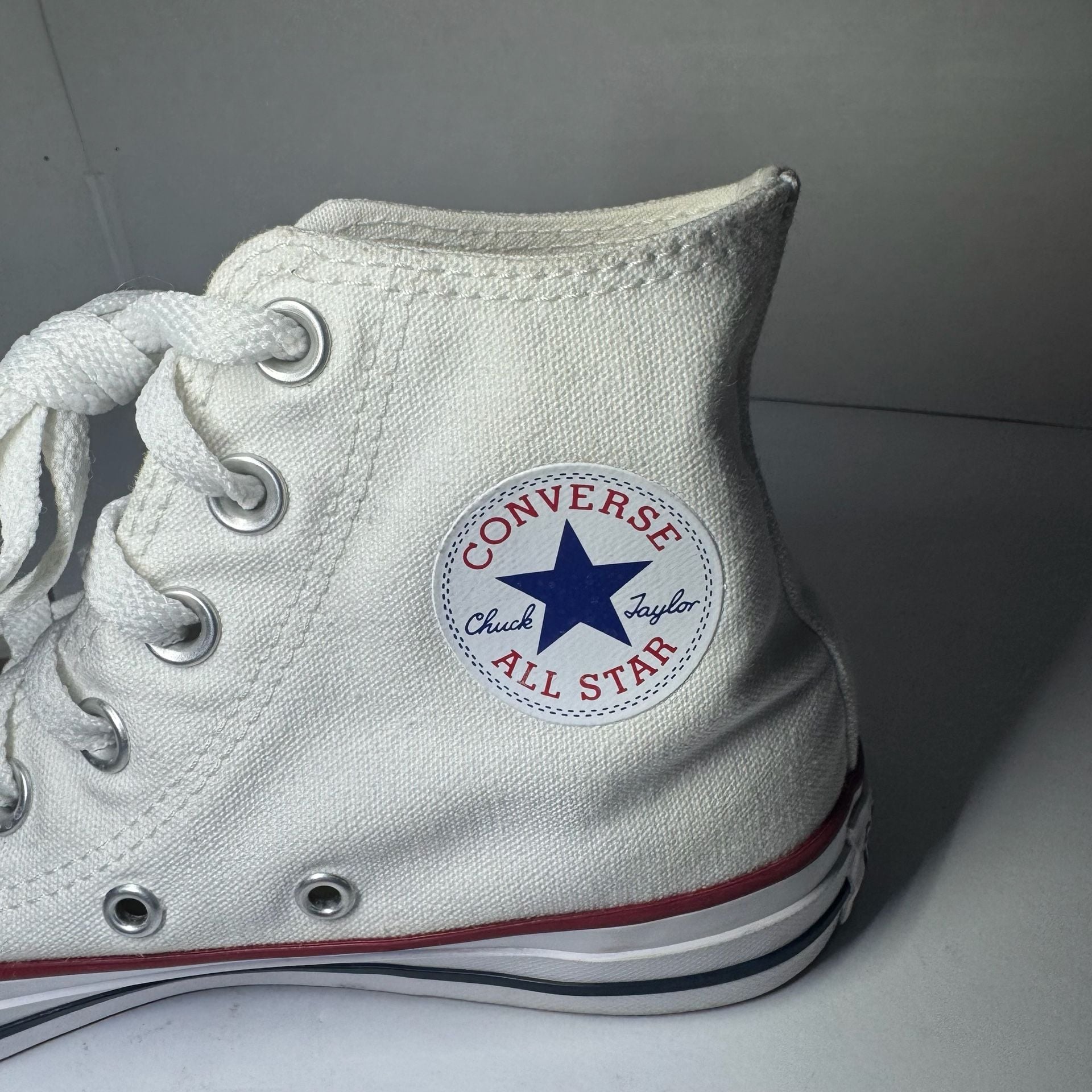 Converse Chuck Taylor All Star High Top Sneakers in Optical White 4 Men 8