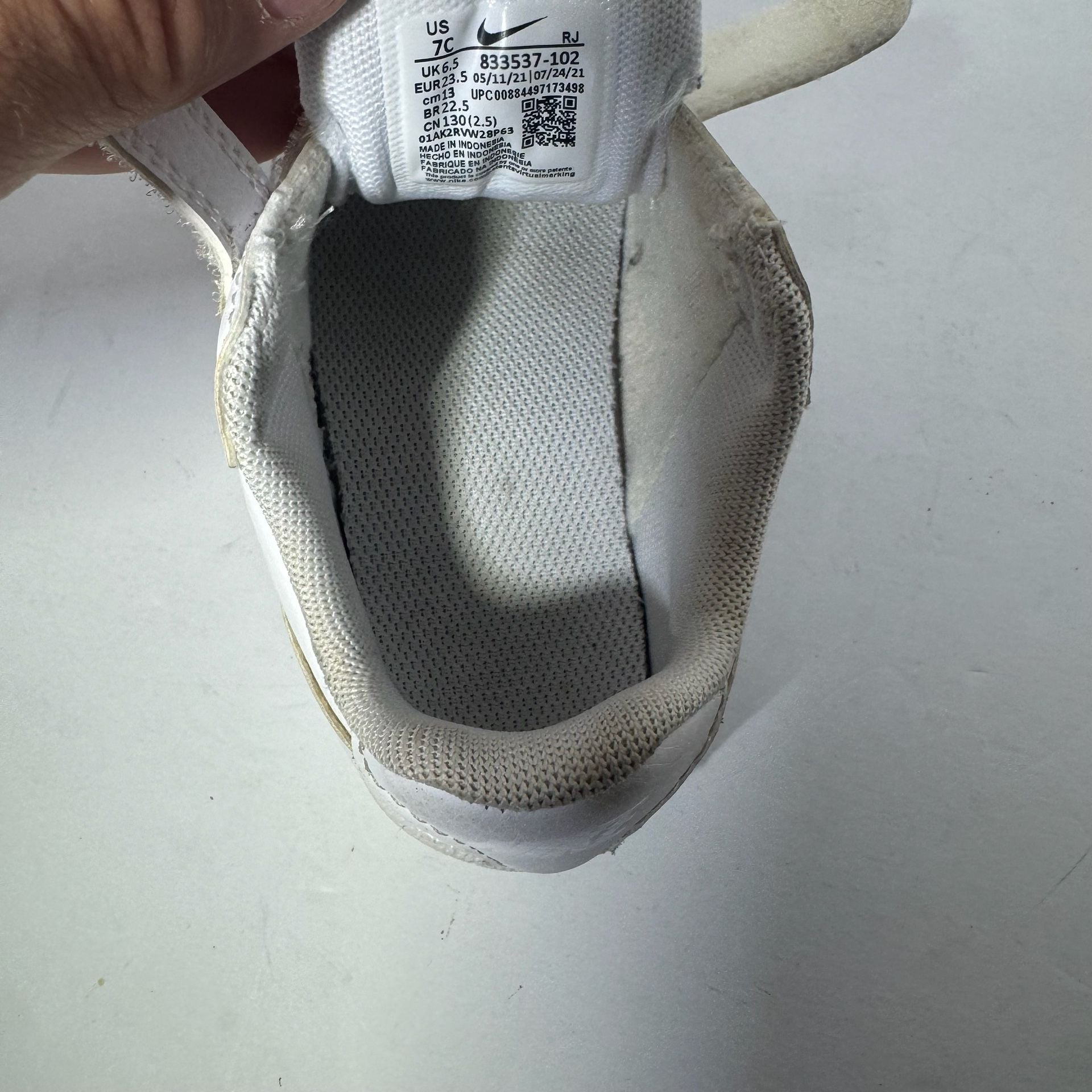 Nike Court Royale TDV Toddler Hook-and-Loop Sneakers White 833537-102 16