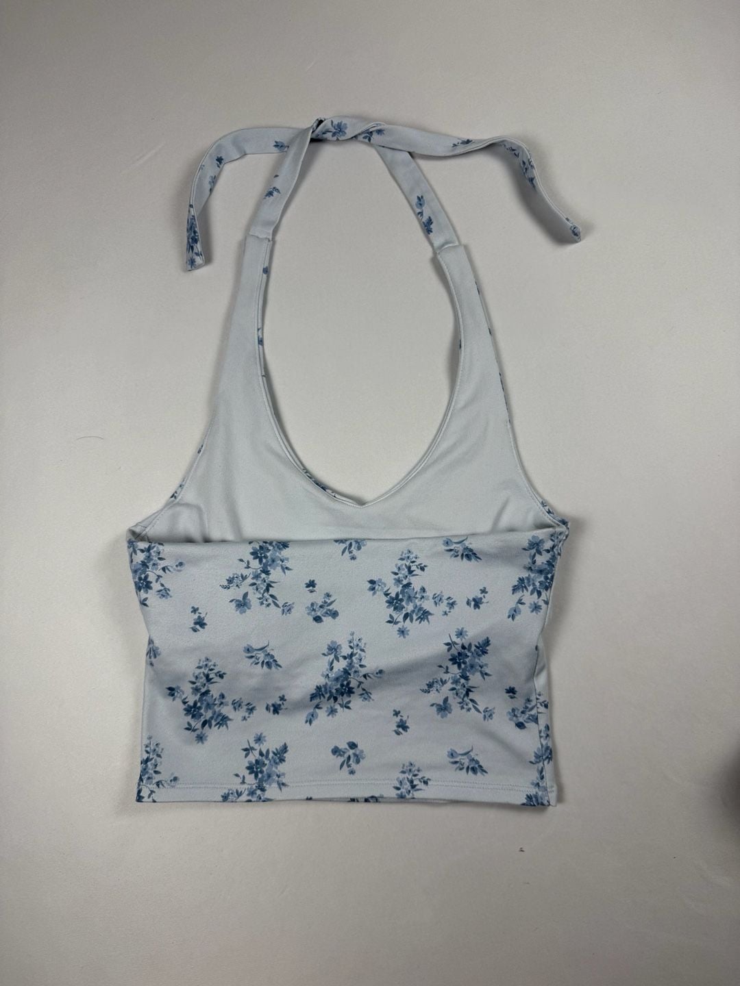 Hollister Women’s Small Blue Floral Halter Crop Top Tie Back Y2K Coquette 4