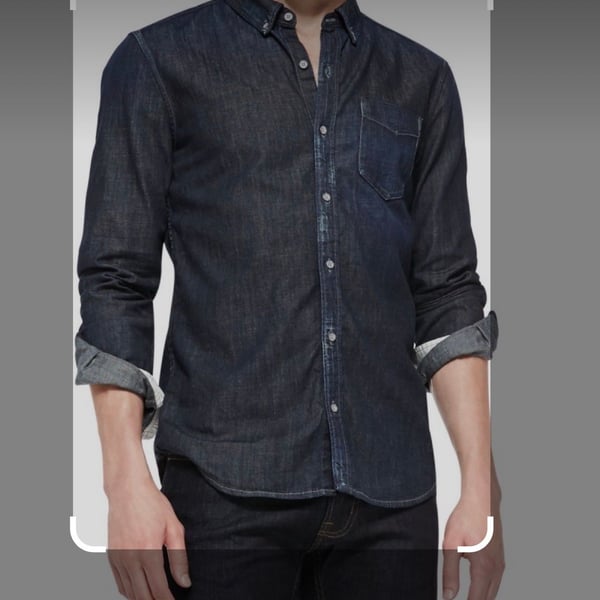 AG Adriano Goldschmied Men's Button-Down Denim Shirt