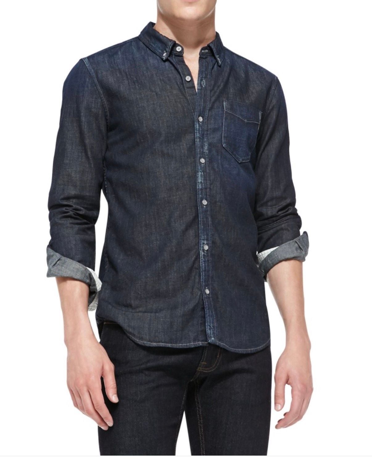 AG Adriano Goldschmied Men's Button-Down Denim Shirt 3
