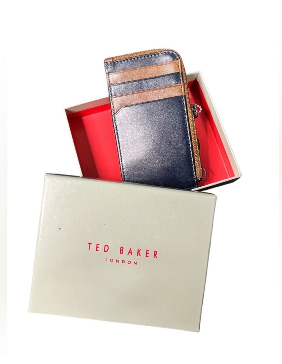 Ted Baker London Two-Tone Leather Zipped Card Holder 1