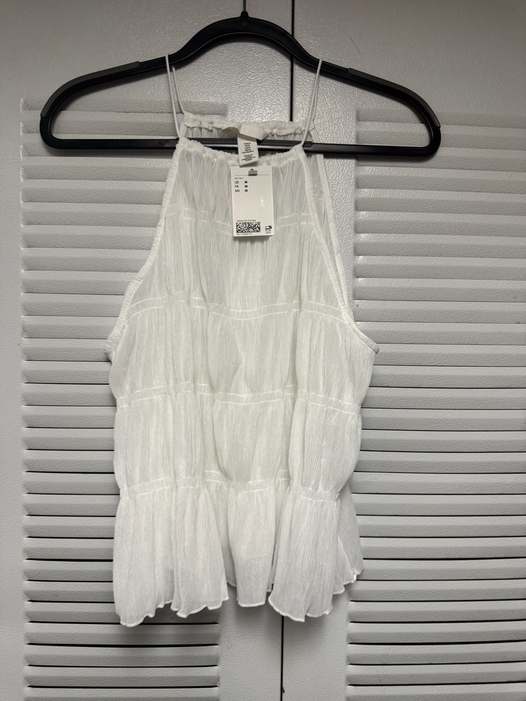 H & M Women's White Smocked Camisole Top 3