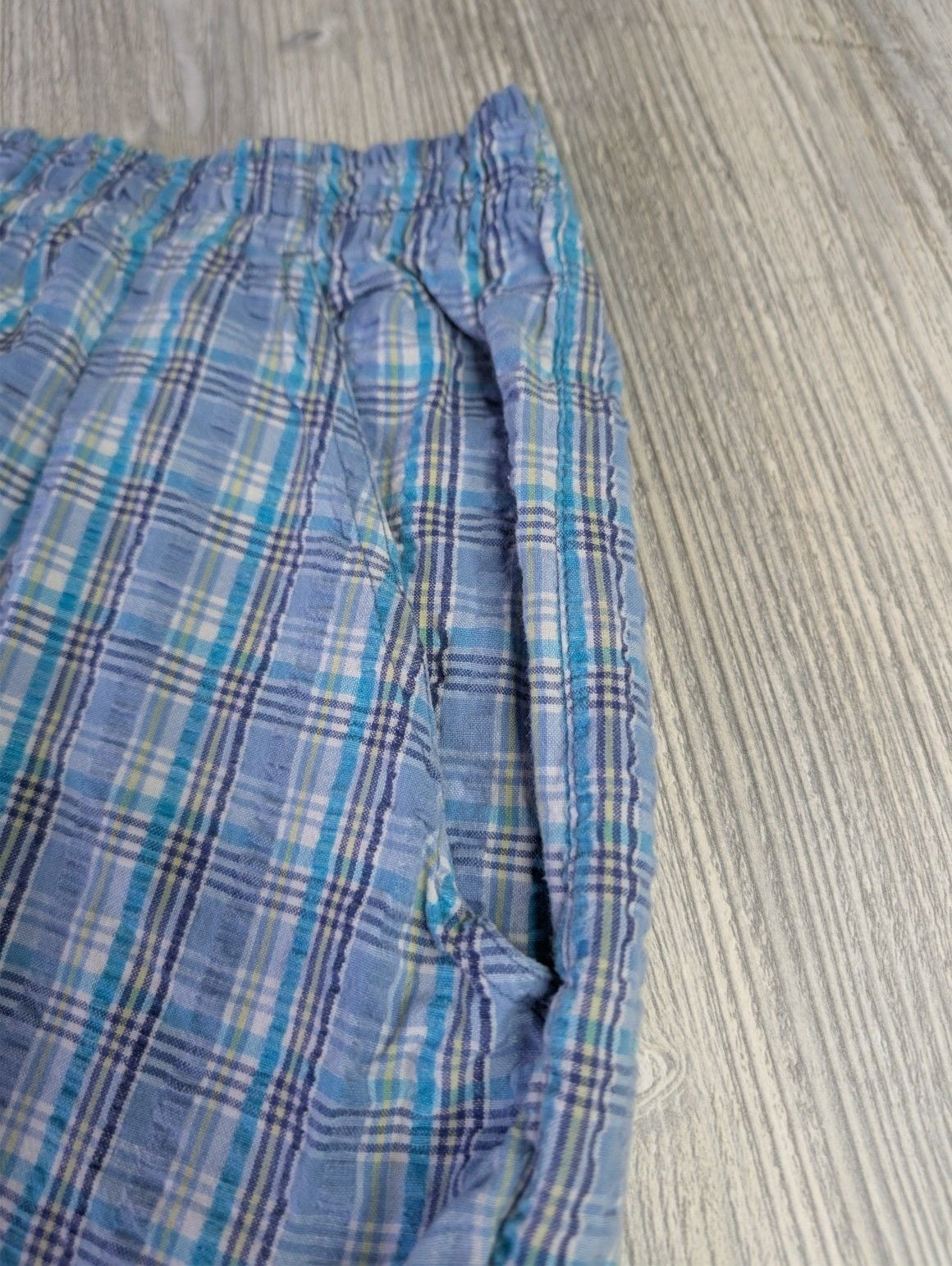 Frina & Co. Men's Blue Plaid Cotton Lounge Sleep Shorts, Size 2XL 4