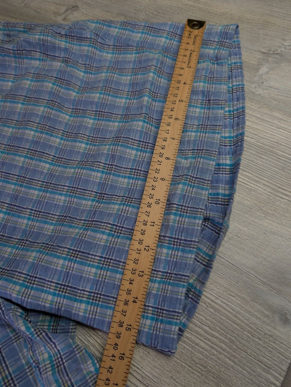 Frina & Co. Men's Blue Plaid Cotton Lounge Sleep Shorts, Size 2XL 7