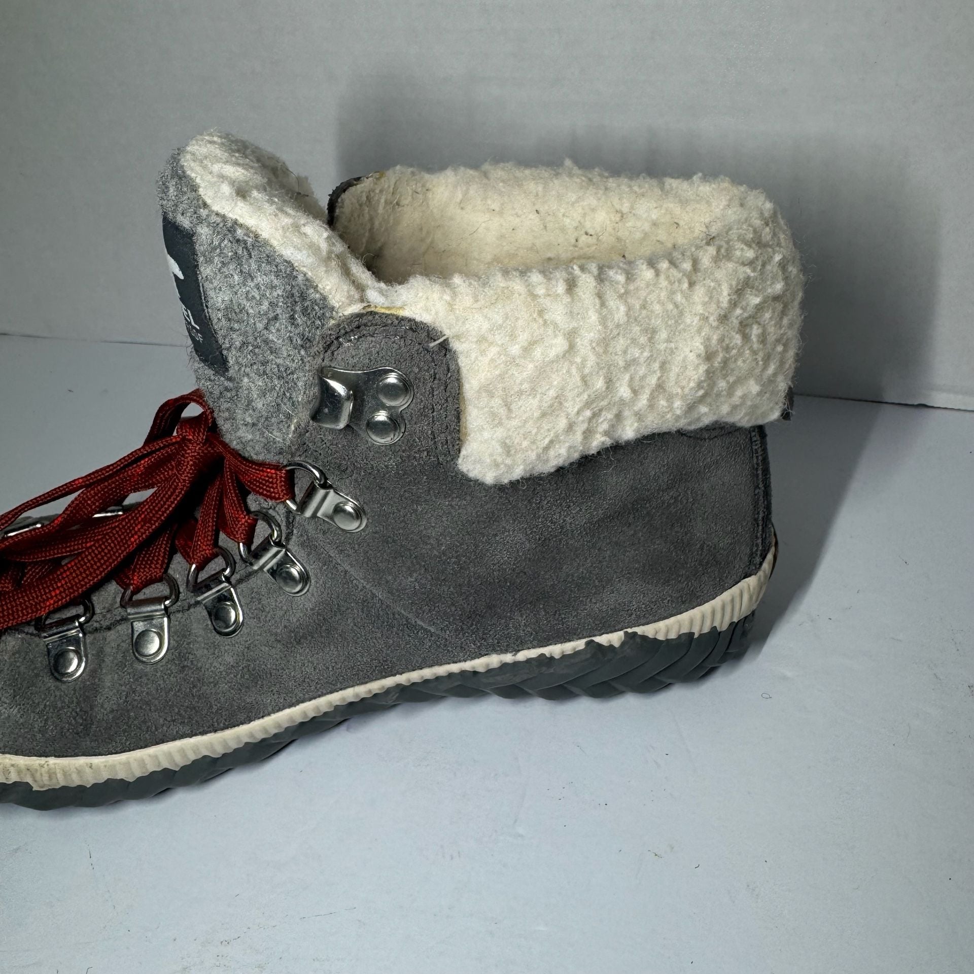 Sorel Womens Suede Out N About Plus Conquest Boots Gray Quarry Booties Sz 7 8