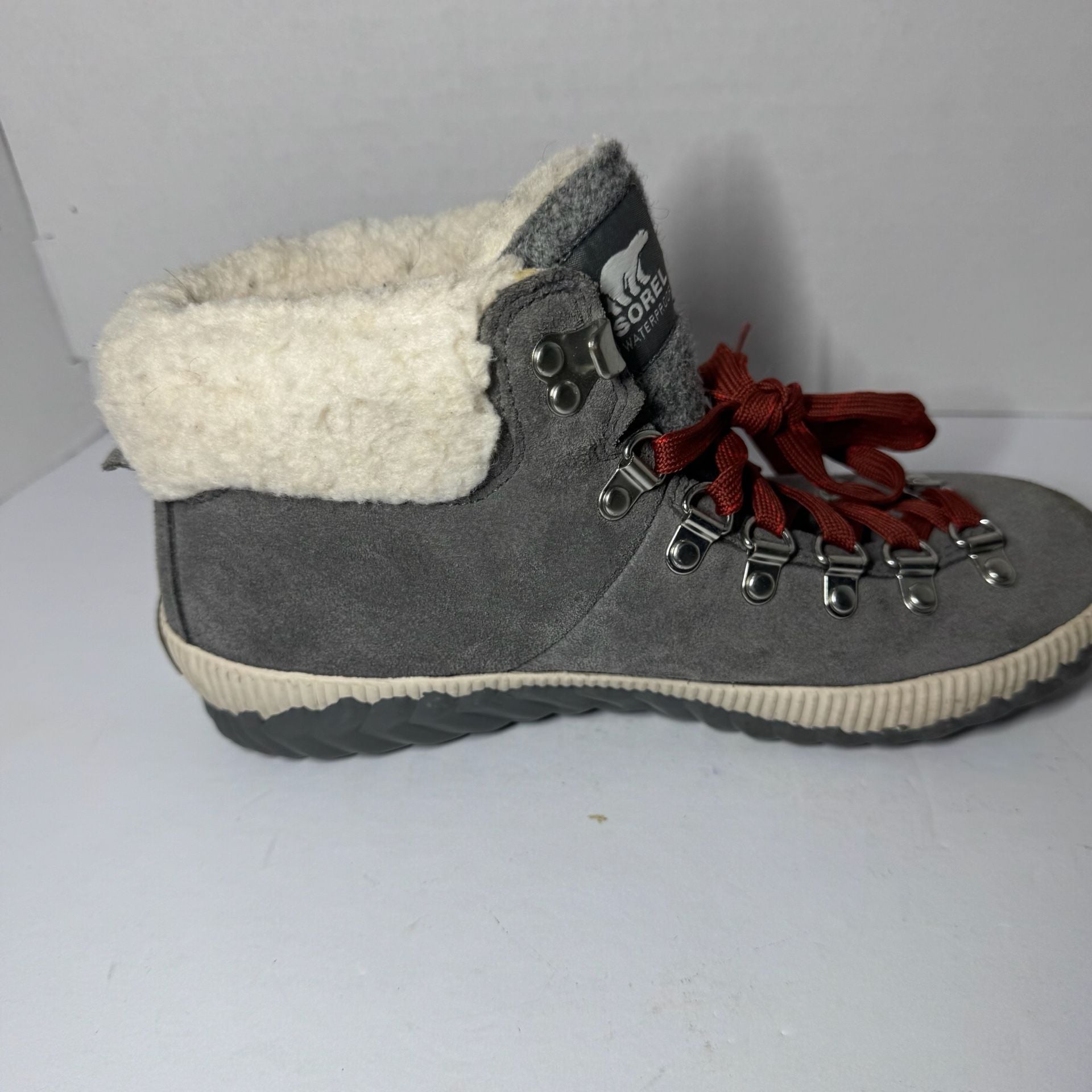 Sorel Womens Suede Out N About Plus Conquest Boots Gray Quarry Booties Sz 7 13