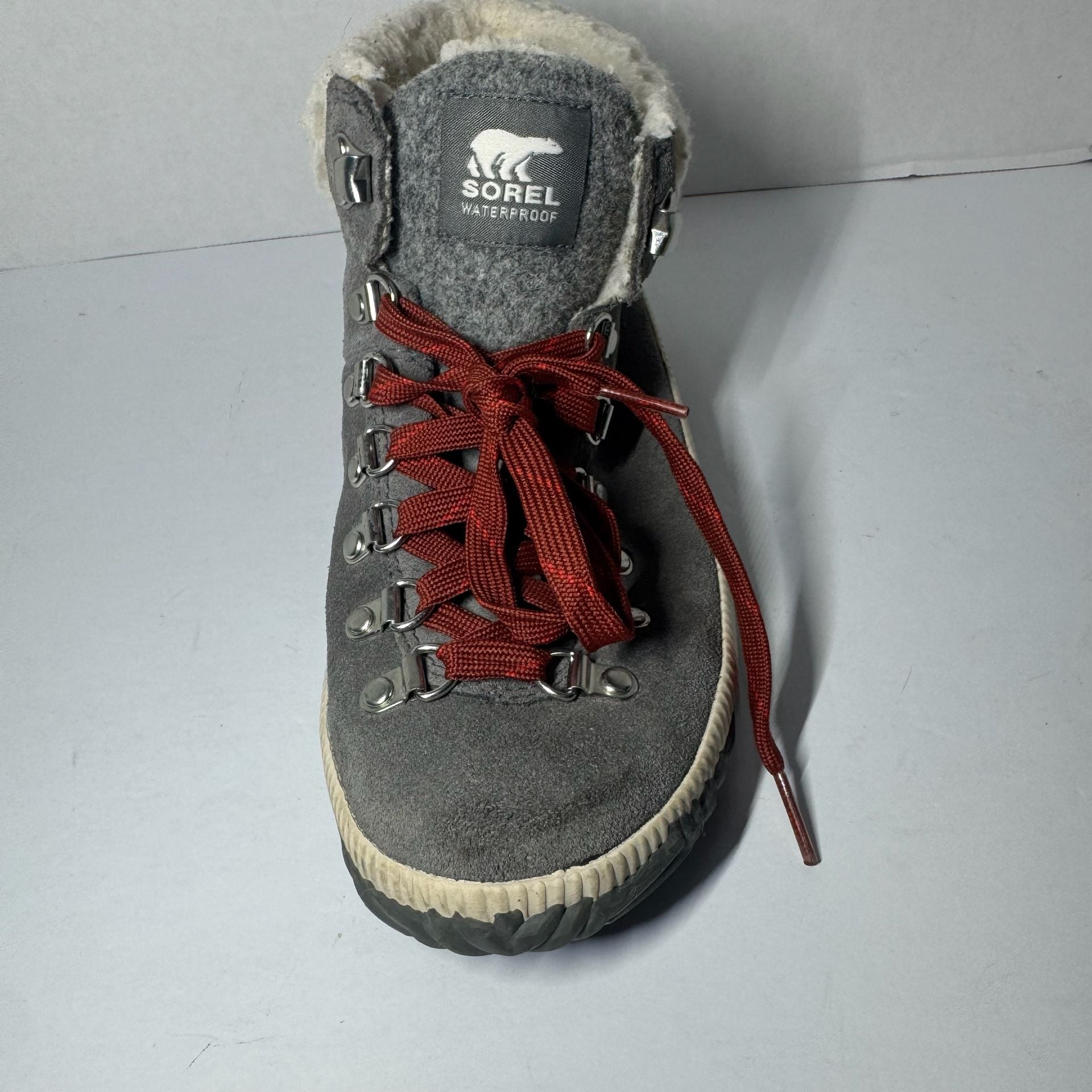 Sorel Womens Suede Out N About Plus Conquest Boots Gray Quarry Booties Sz 7 14