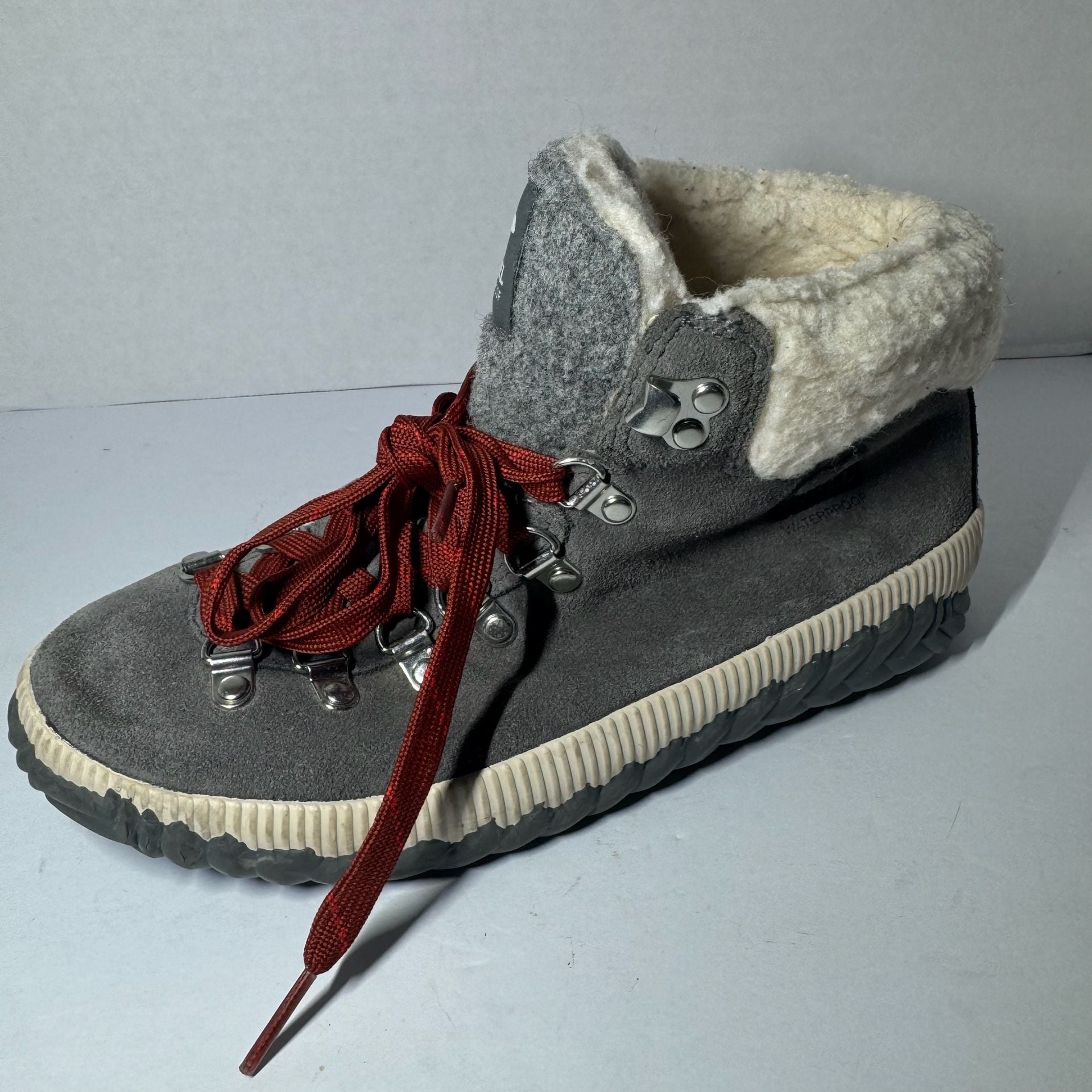 Sorel Womens Suede Out N About Plus Conquest Boots Gray Quarry Booties Sz 7 15