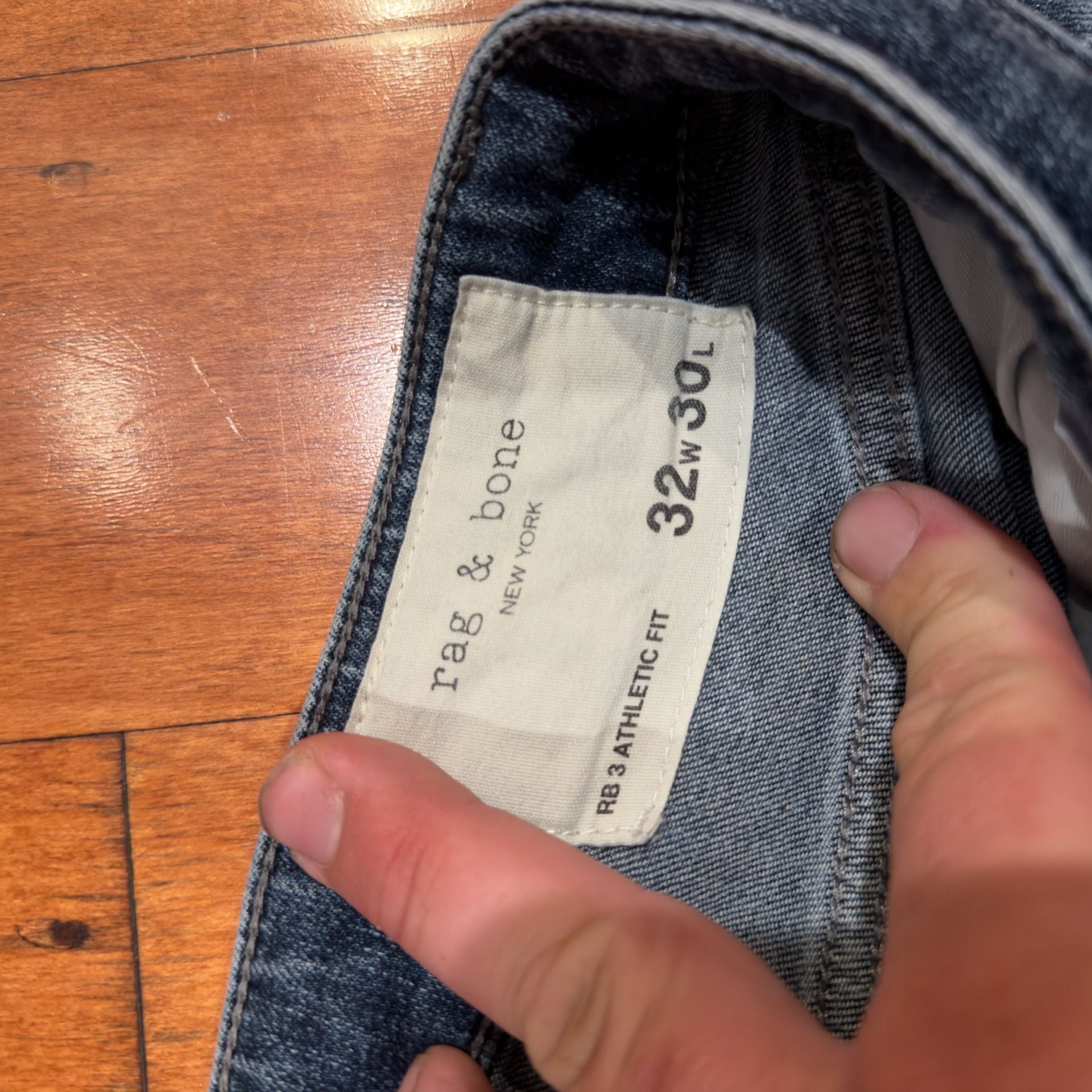 rag & bone RB 3 Athletic Fit Men's Blue Denim Jeans 32x30 4