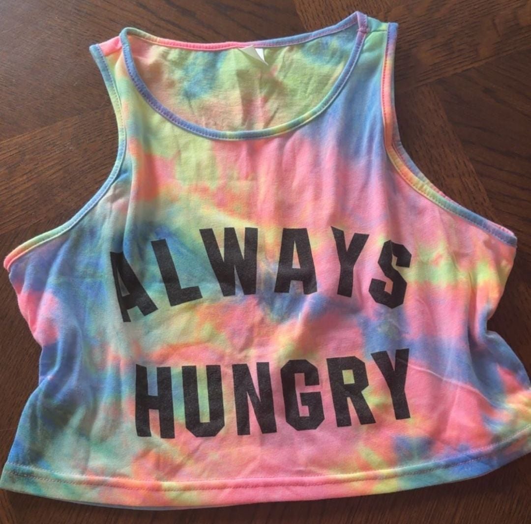 Always Hungry Tie-Dye Sleeveless Crop Tank Top 1