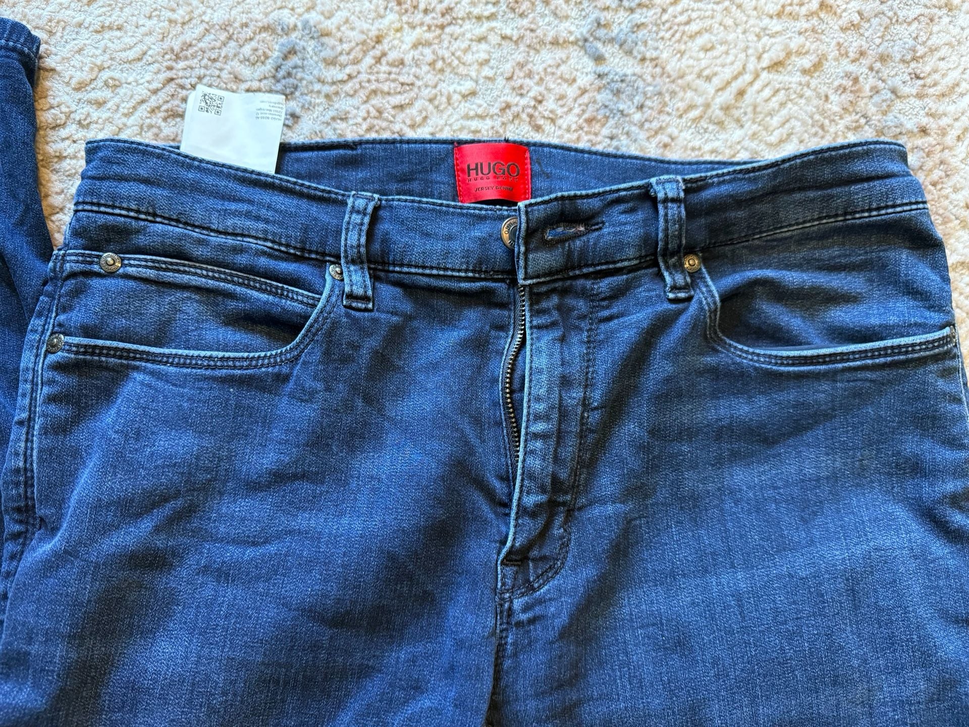 HUGO Hugo Boss Dark Wash Slim-Fit Jersey Denim Jeans 8
