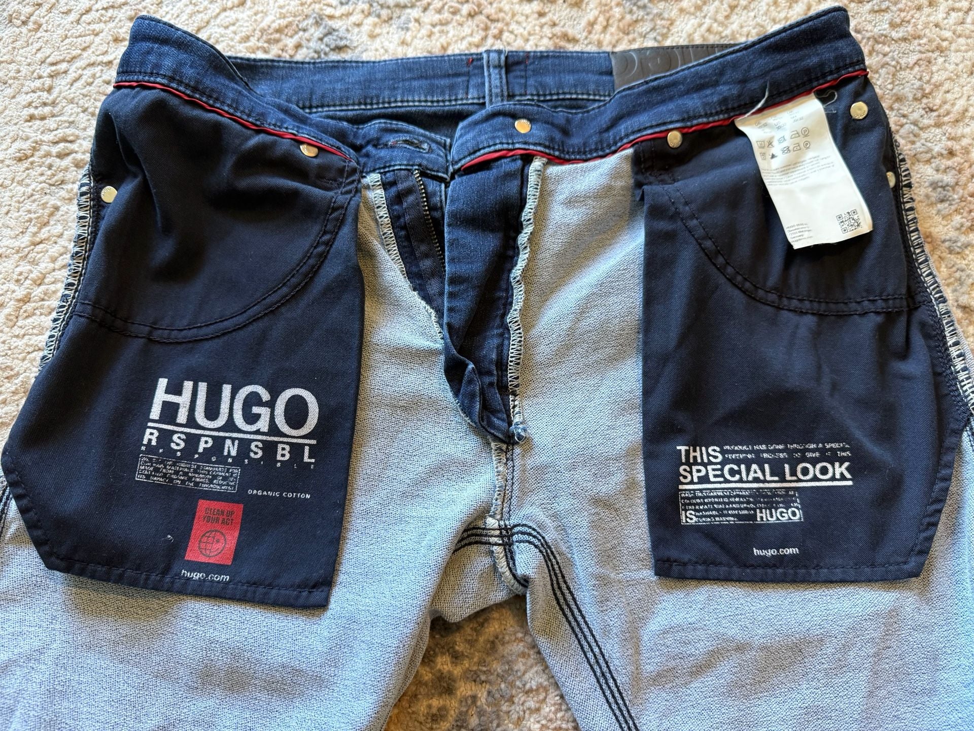 HUGO Hugo Boss Dark Wash Slim-Fit Jersey Denim Jeans 9