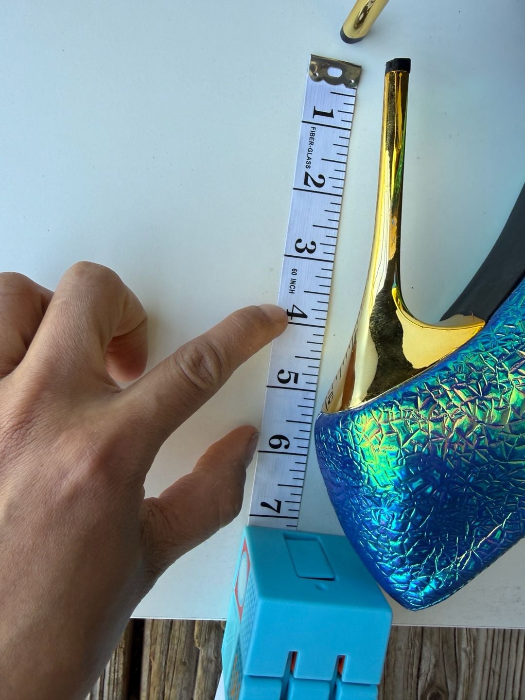 Privileged Verge Iridescent Mermaid Blue and Gold Stiletto Pumps 7