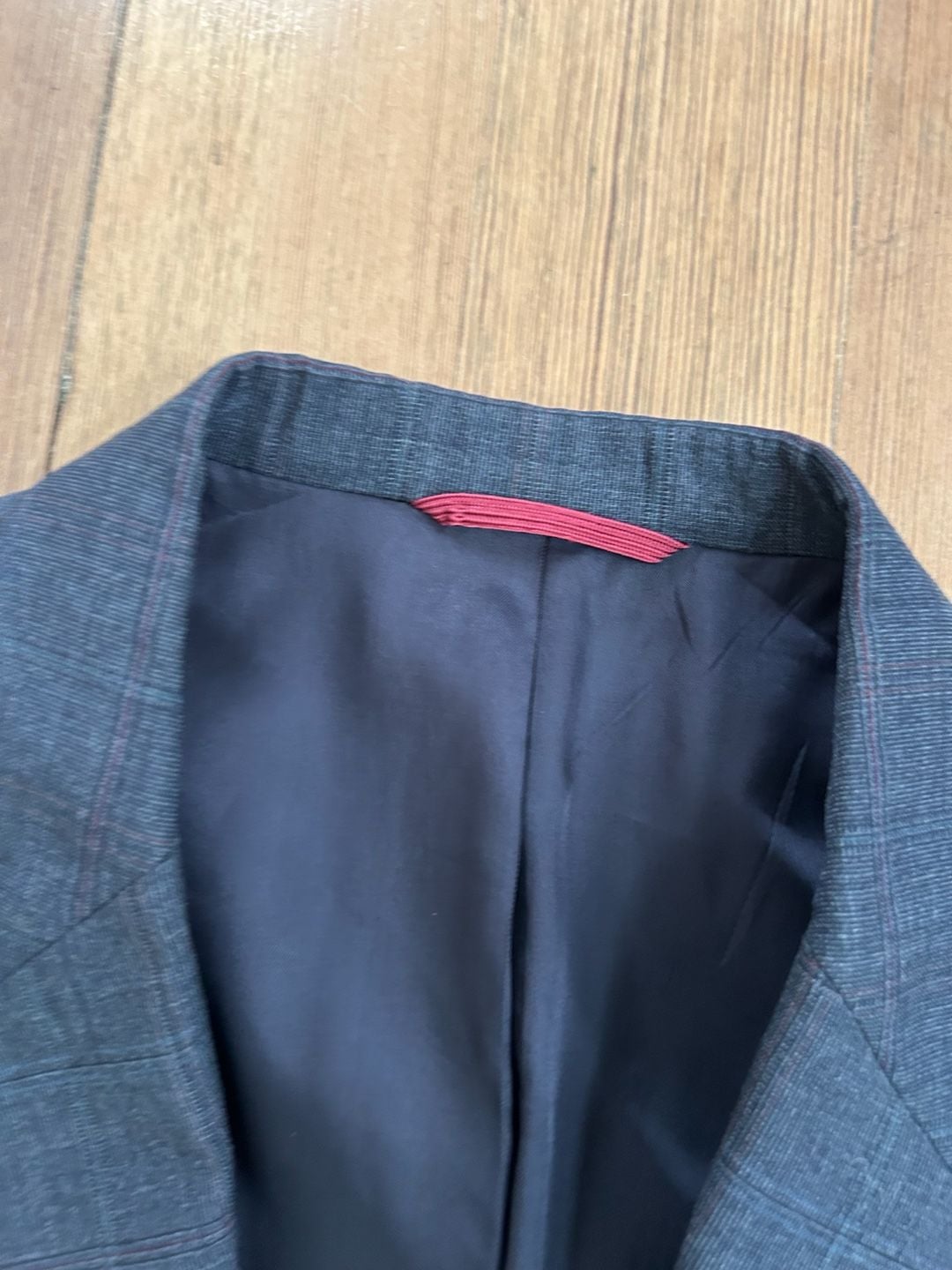 J.A. Bank Clothiers Men's Charcoal Grey Plaid Wool Suit Jacket Blazer 7
