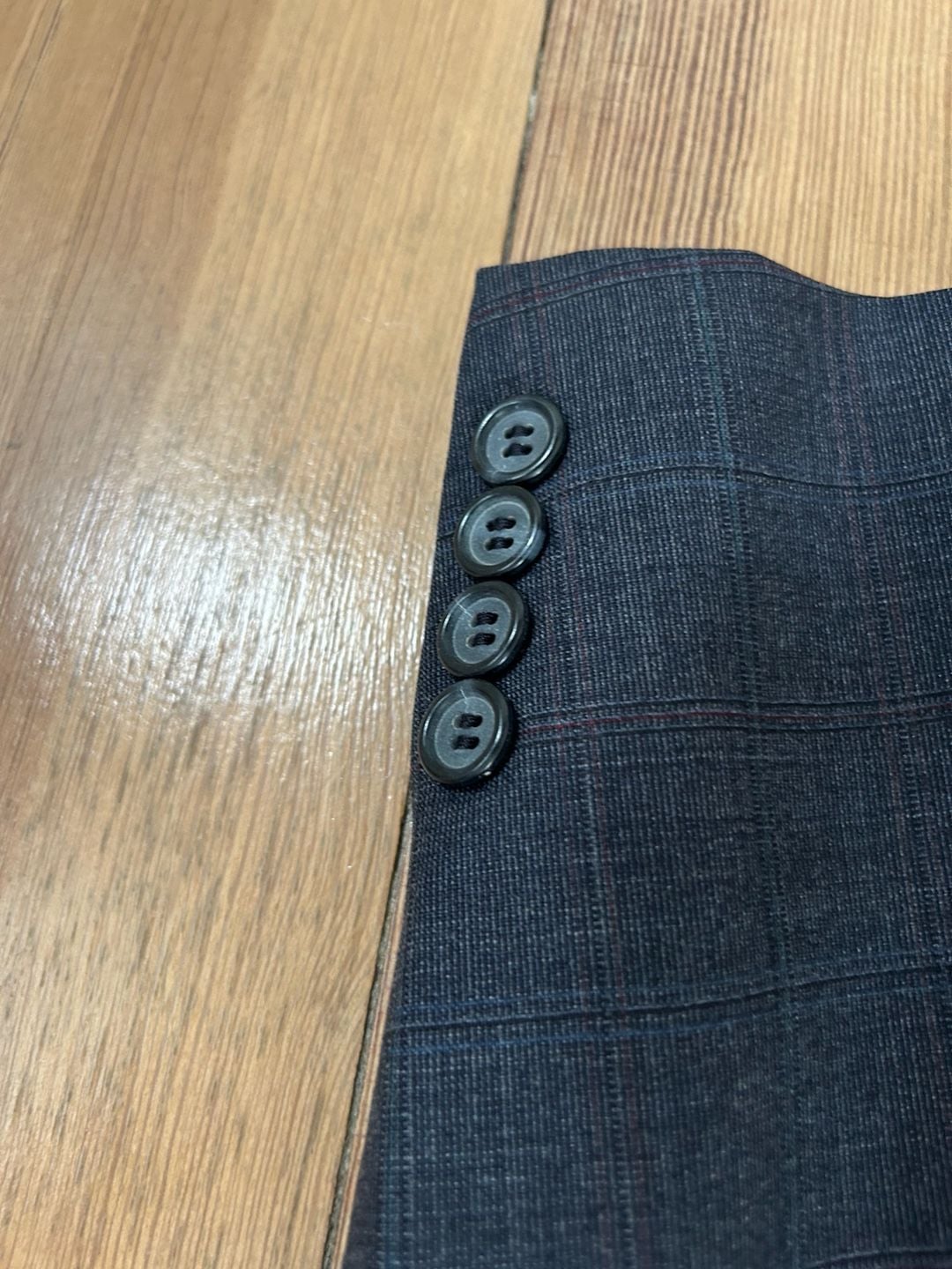 J.A. Bank Clothiers Men's Charcoal Grey Plaid Wool Suit Jacket Blazer 8