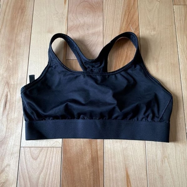 Size LVictoria's Secret Sport Black Lace-Up Back Sports Bra