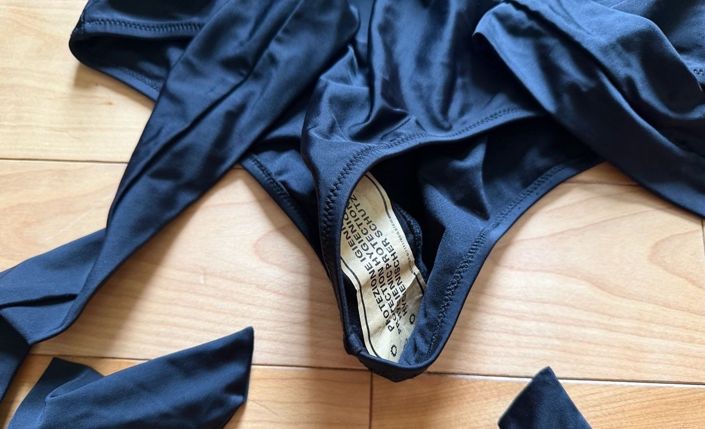 Size L, NWT Cupshe Black Wrap-Tie Bikini Bottom 2