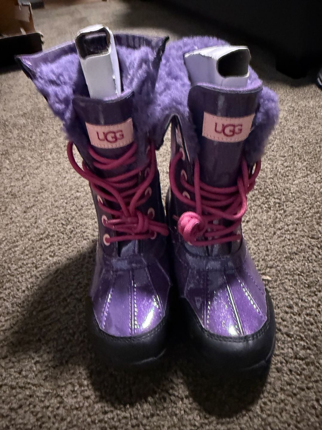 UGG Kids Butte II Waterproof Winter Boots in Purple/Pink Size 2 2