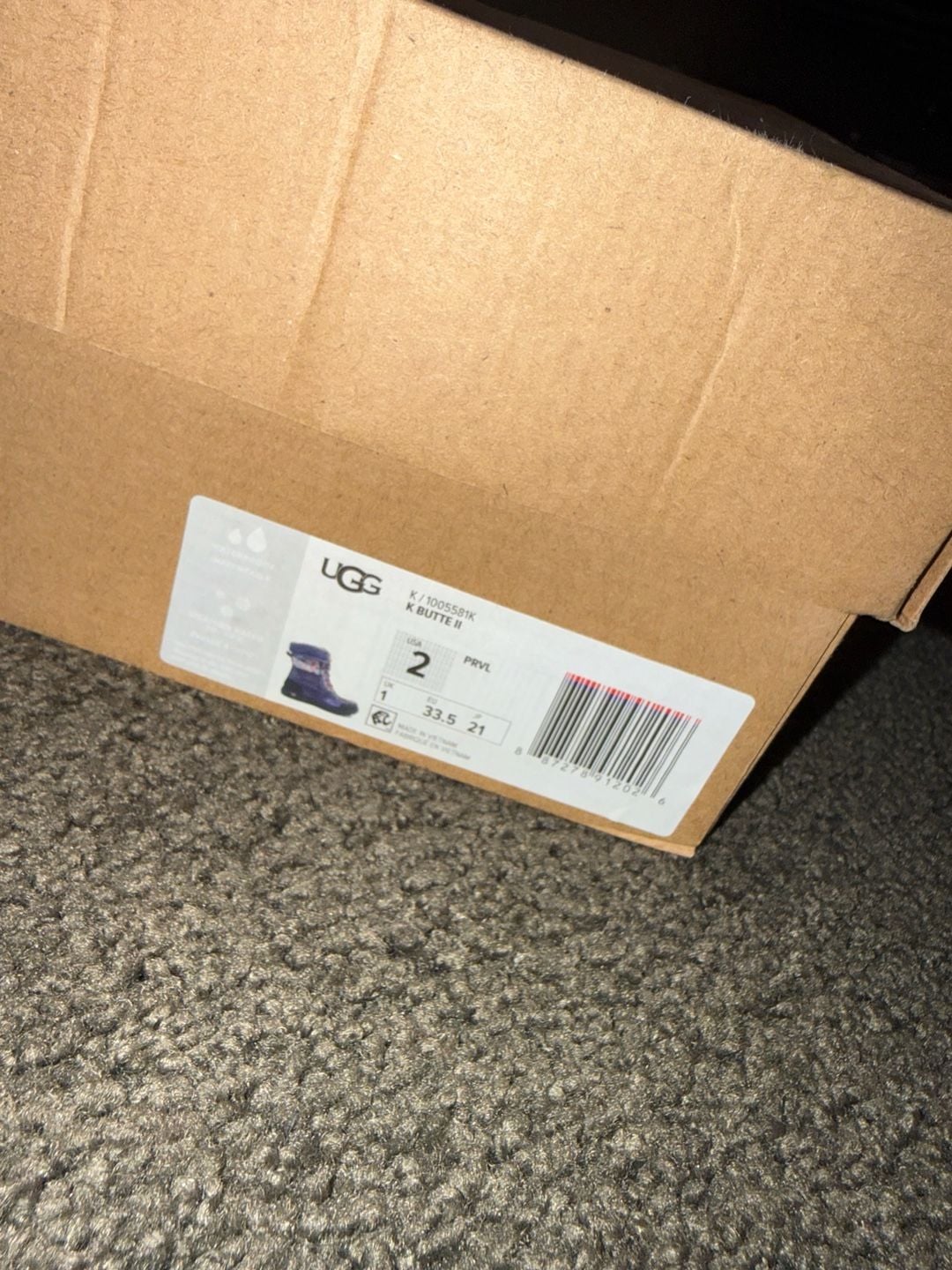 UGG Kids Butte II Waterproof Winter Boots in Purple/Pink Size 2 6