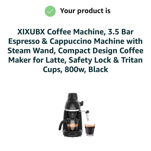 Coffee Machine, 3.5 Bar Espresso & Cappuccino Machine with Steam Wand, Compac...