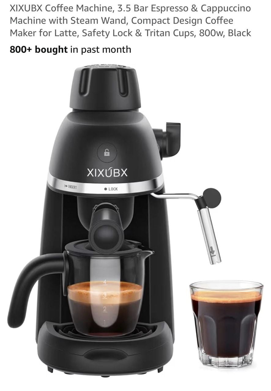 Coffee Machine, 3.5 Bar Espresso & Cappuccino Machine with Steam Wand, Compac... 2