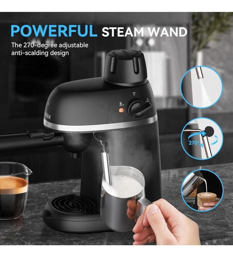 Coffee Machine, 3.5 Bar Espresso & Cappuccino Machine with Steam Wand, Compac... 6